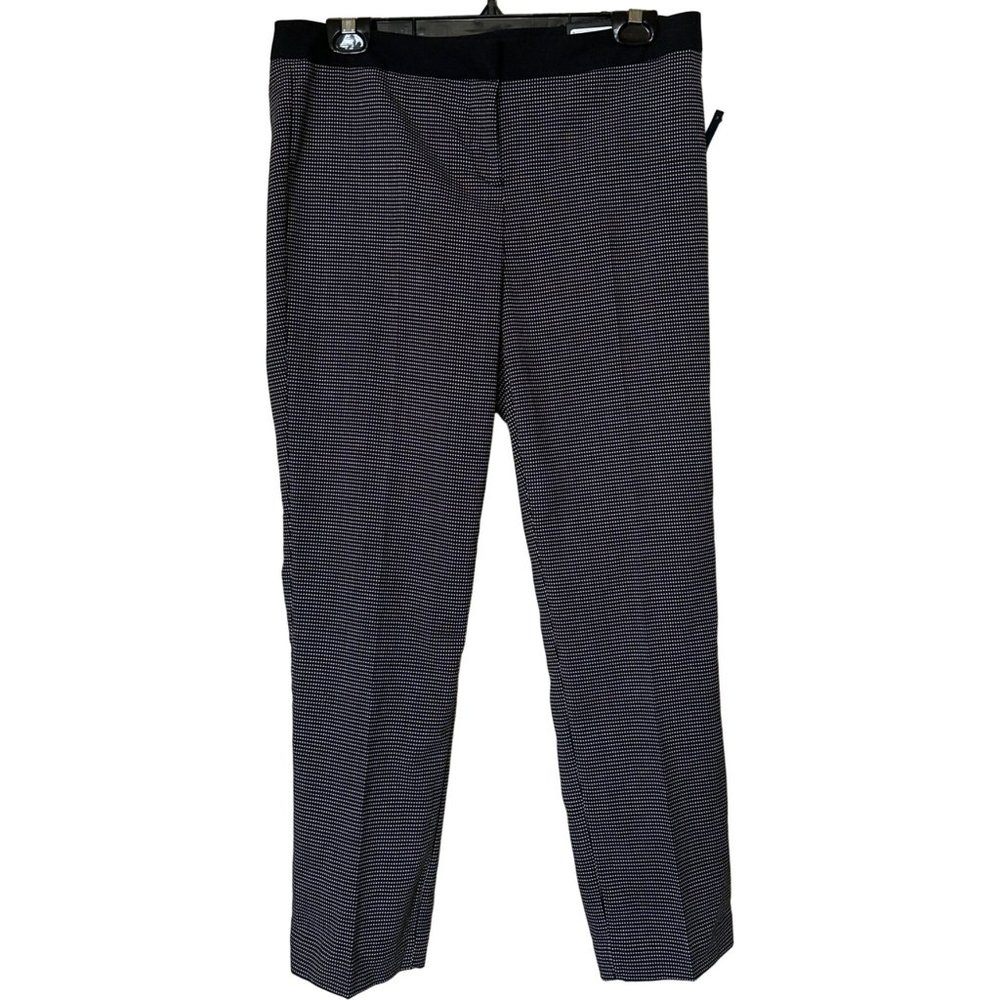 Worthington Brand Ankle Length Slim Fit Pants Black White Dots Women Size 6 NWT